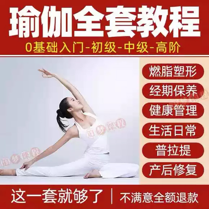 瑜伽视频教程零基础教学习全套塑形减肥健身产后恢复练习课程网课 网盘直发